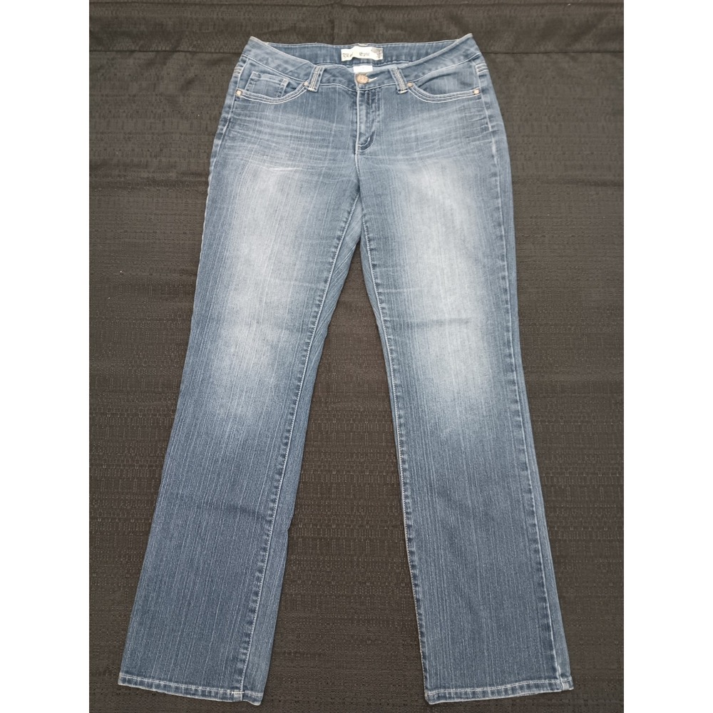 Blue Epic Womens Medium Wash Embroidered Straight Leg Jeans Size 10 BEM74232